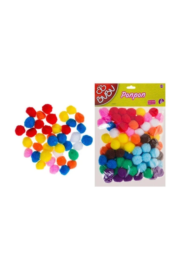 Bubu Ponpon 2cm 100 Lü Karışık Renk ürün görseli 1