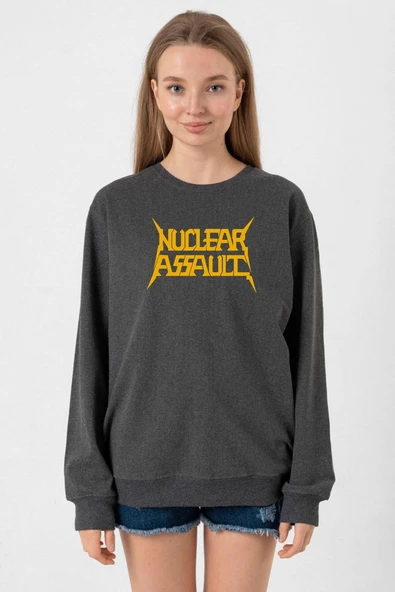 Nuclear Assault Lettern Füme Kadın 2ip Sweatshirt ürün görseli 1