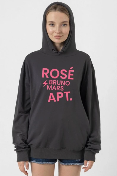 BLACKPINK ROSE BRUNO MARS APT Füme Kadın 2ip Kapşonlu ürün görseli 1