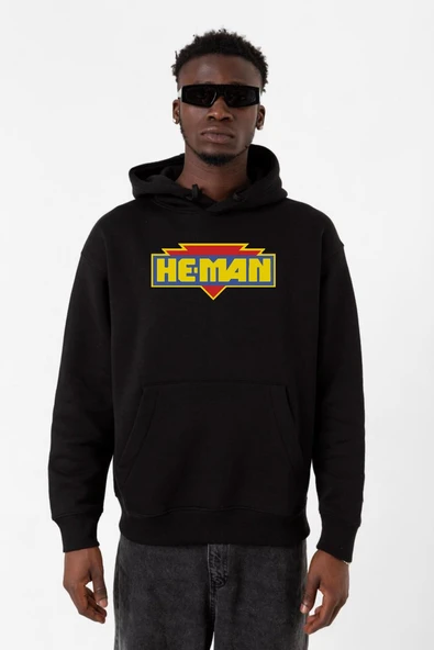 He Man Logo Siyah Erkek 3ip Kapşonlu Sweatshirt ürün görseli 1