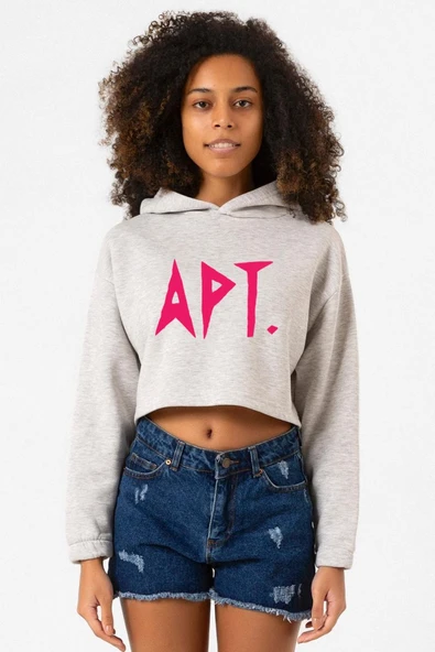 Blackpink Apt Grimelanj Kadın Crop Kapşonlu ürün görseli 1