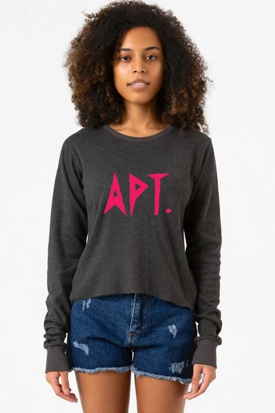 Blackpink Apt Füme Ekstra Uzunkol Sweatshirt ürün görseli 1