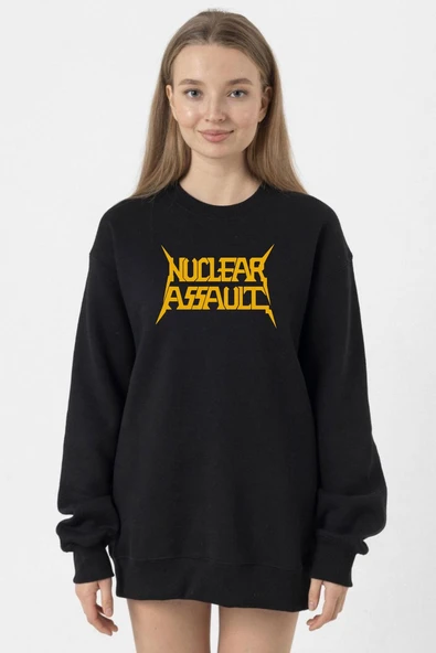 Nuclear Assault Lettern Siyah Kadın 2ip Sweatshirt ürün görseli 1