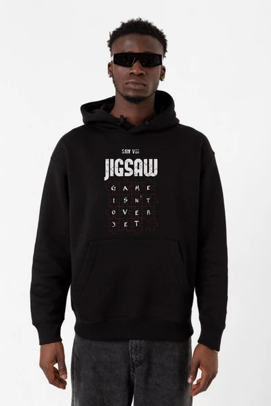 Jigsaw Game Isn_t Over Yet Siyah Erkek 3ip Kapşonlu Sweatshirt ürün görseli 1