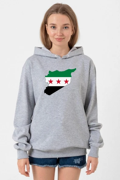 Suriye Yeni Bayrak Grimelanj Kadın 3ip Kapşonlu Sweatshirt ürün görseli 1