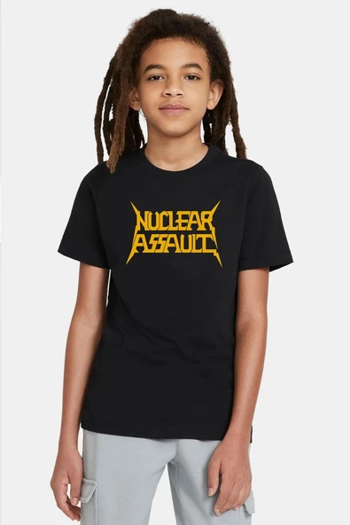 Nuclear Assault Lettern Siyah Çocuk Tshirt ürün görseli 1