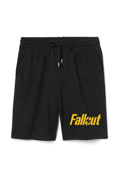 Fallout Lettern Erkek Siyah Şort ürün görseli 1