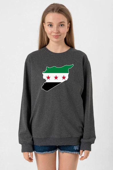 Suriye Yeni Bayrak Füme Kadın 2ip Sweatshirt ürün görseli 1