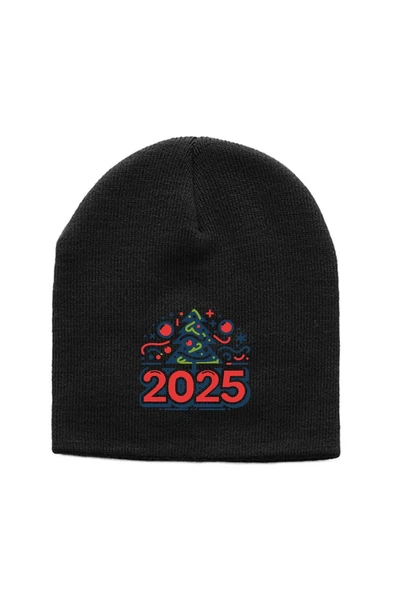 Happy New Year 2025 Essential Siyah Örme Bere ürün görseli 1
