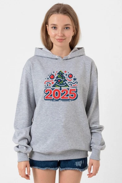 Happy New Year 2025 Essential Grimelanj Kadın 3ip Kapşonlu Sweatshirt ürün görseli 1