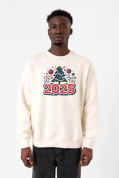 Happy New Year 2025 Essential Ekru Erkek 2ip Sweatshirt ürün görseli 1