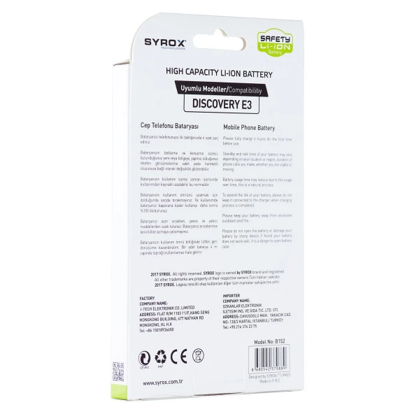 Syrox General Mobile Discovery 1 Batarya B152 - Resim 3