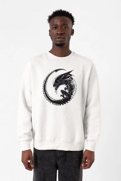 Allien Xenomorph Beyaz Erkek 2ip Sweatshirt ürün görseli 1