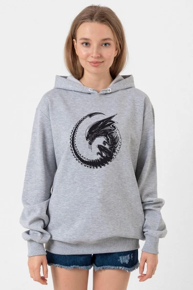 Allien Xenomorph Grimelanj Kadın 3ip Kapşonlu Sweatshirt ürün görseli 1