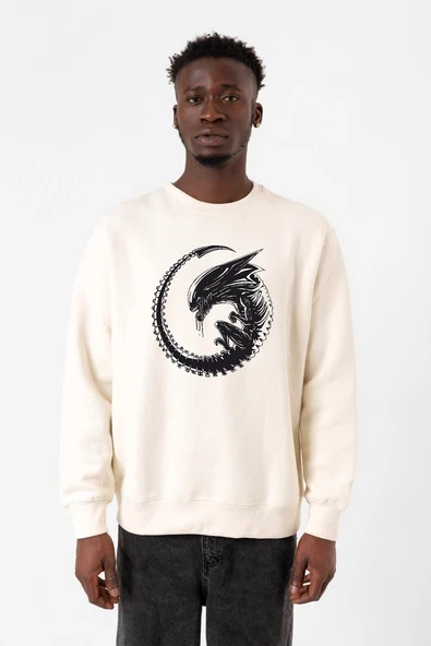 Allien Xenomorph Ekru Erkek 2ip Sweatshirt ürün görseli 1