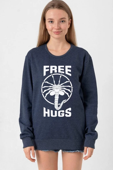 Free Facehugger Hugs İndigo Kadın 2ip Sweatshirt ürün görseli 1
