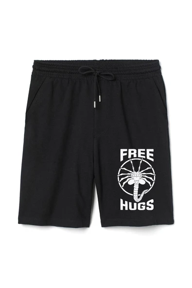 Free Facehugger Hugs Erkek Siyah Şort ürün görseli 1