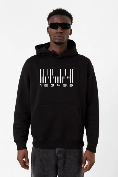 Dark Matter The Android Barcode Siyah Erkek 3ip Kapşonlu Sweatshirt ürün görseli 1