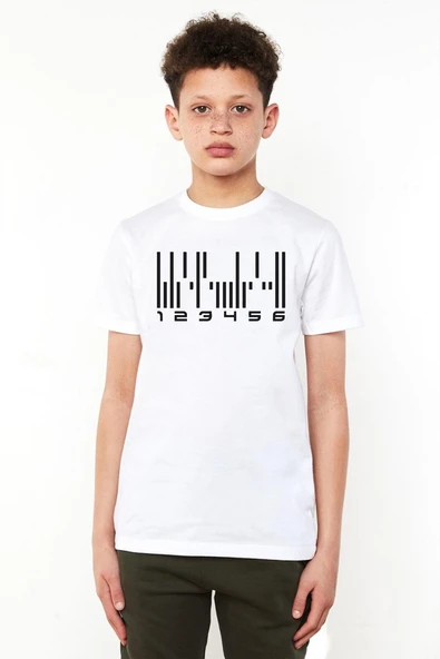 Dark Matter The Android Barcode Beyaz Çocuk Bisikletyaka Tshirt ürün görseli 1