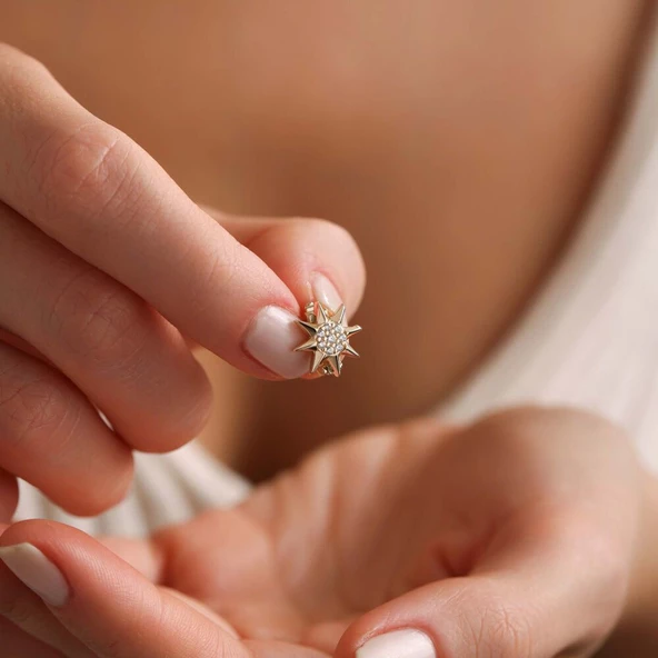 14 Ayar Pusula Charm Uç ( Bilezik ) 1,0 cm ürün görseli 1