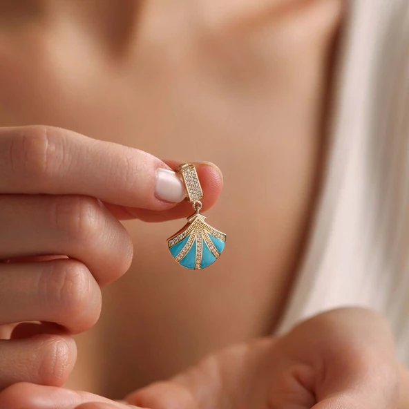 14 Ayar İstiridye Charm Uç ( Bilezik-Kolye) ürün görseli 1