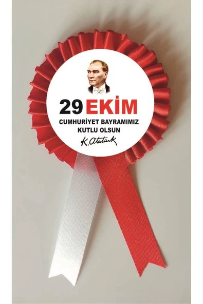 yıldızkurdelaankara 29 EKİM CUMHURİYET BAYRAMI SATEN KOKART ROZET 50 ADET ürün görseli 1