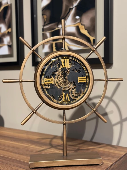 Evdema Vitale Metal Gemici Duvar Saati 47*53*8 cm AK.JI0041 ürün görseli 1