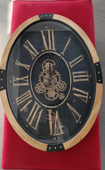 EVDEMA ÇARKLI DUVAR SAATİ 68*50*8 CM ürün görseli 1