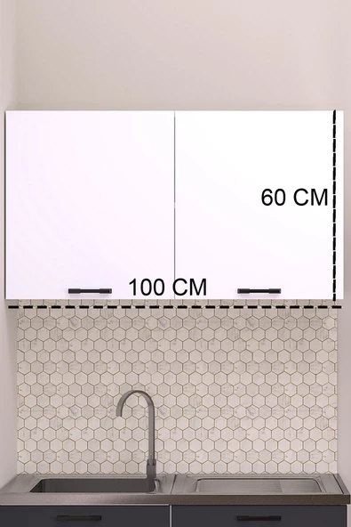 Fly Mobilya 100 CM EMİLY MUTFAK ÜST MODÜL ANTRASİT - Resim 3