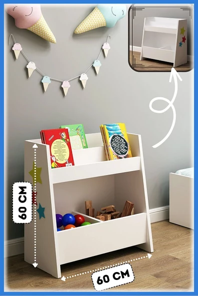Fly Mobilya Vitya Montessori Çok Amaçlı Kitaplık ürün görseli 1