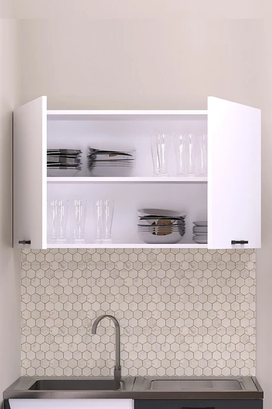 Fly Mobilya 100 CM EMİLY MUTFAK ÜST MODÜL ANTRASİT - Resim 2