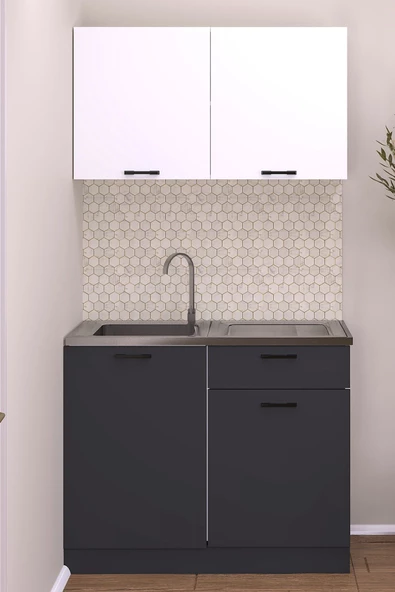 Fly Mobilya 100 CM EMİLY MUTFAK ÜST MODÜL ANTRASİT - Resim 4