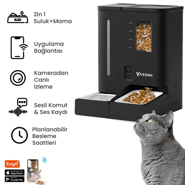 Yasomi DU F03V SmartPaw+ Akıllı Otomatik Mama ve Su Kabı ürün görseli 1