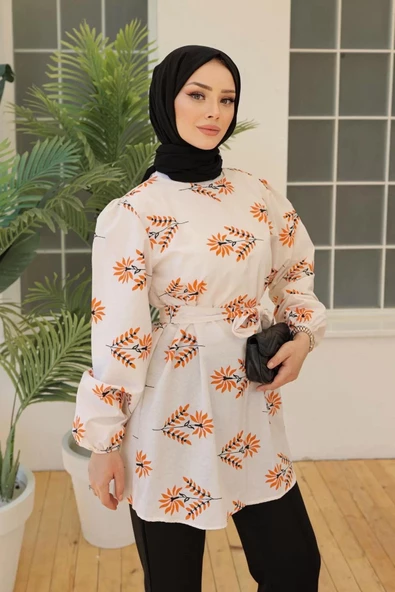Desenli Tunik Turuncu - 20275.1778. - Resim 4