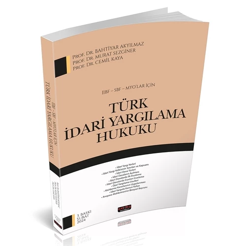 İİBF, SBF, MYO Türk İdari Yargılama Hukuku - Bahtiyar Akyılmaz ürün görseli 1