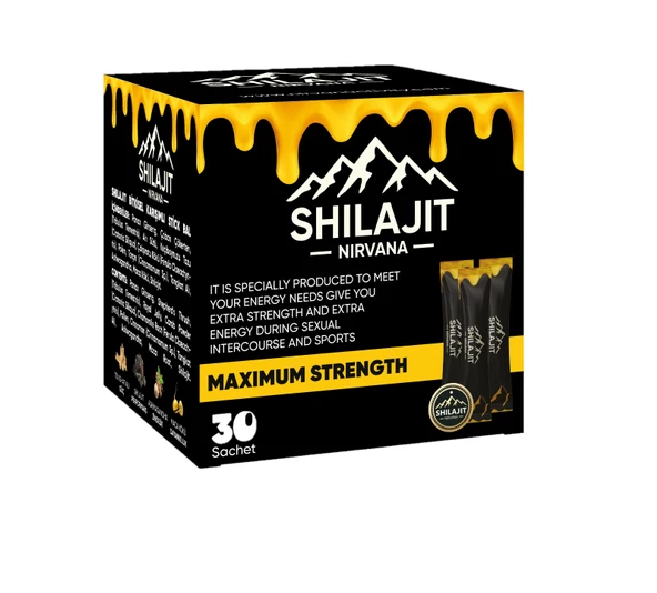 SHİLAJİT  TAKVİYE EDİCİ GIDA %100 Saf Shilajit 30'lu sachet  Ithal Shilajit +9 zengin çeşit 300 mg ürün görseli 1