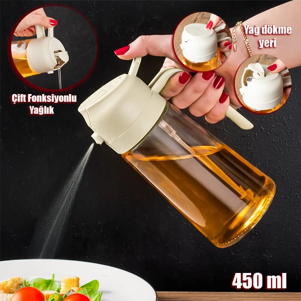 Porsima ALK-3154 Çok Amaçlı Cam Sprey Şişe -Yağdanlık Limon Sirke Sos Püskürtücü, Sızdırmaz Yağdanlık Krem ürün görseli 1