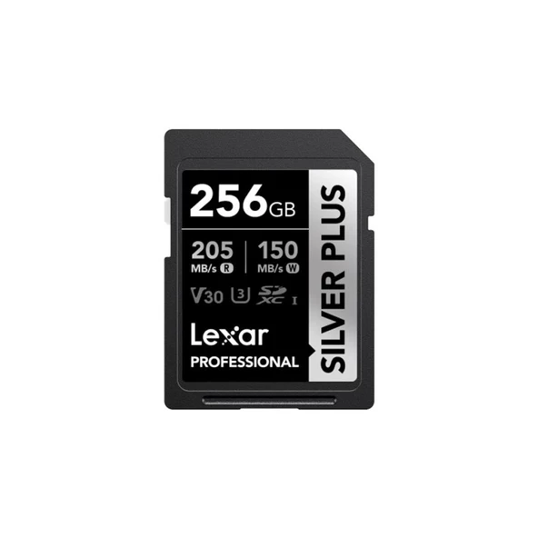 Lexar 256GB LSDSIPL256G-BNNNG Professıonal Sılver Plus Sdxc Uhs-I Cards Up To 205MB/S Read 150MB/S Wrıte C10 V30 U3 ürün görseli 1