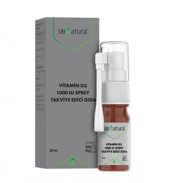 VeNatura Vitamin D3 1000 IU Sprey Takviye Edici Gıda 20ml ürün görseli 1