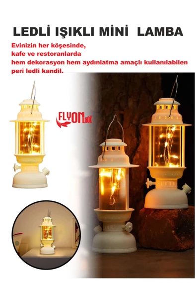 Led Mini Lamba Parti , Ev, Bahçe, Restorantlarda Hem Dekorasyon Hem Aydınlatma Fener Kamp Retro Tarz ürün görseli 1