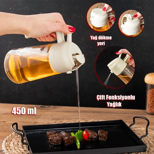 Porsima ALK-3154 Çok Amaçlı Cam Sprey Şişe -Yağdanlık Limon Sirke Sos Püskürtücü, Sızdırmaz Yağdanlık Krem ürün görseli 1