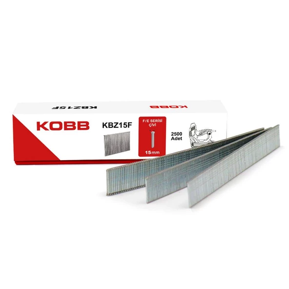 KOBB KBZ15F 15mm 2500 Adet F/E/J/8 Serisi Ağır Hizmet Tipi Kesik Başlı Çivi ürün görseli 1