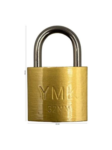 YMK Sarı Asma Kilit 32 MM YMK-1232B ürün görseli 1