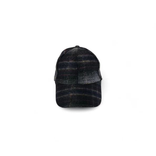 İskoç Tartan Desen Şapka Siyah - Resim 3