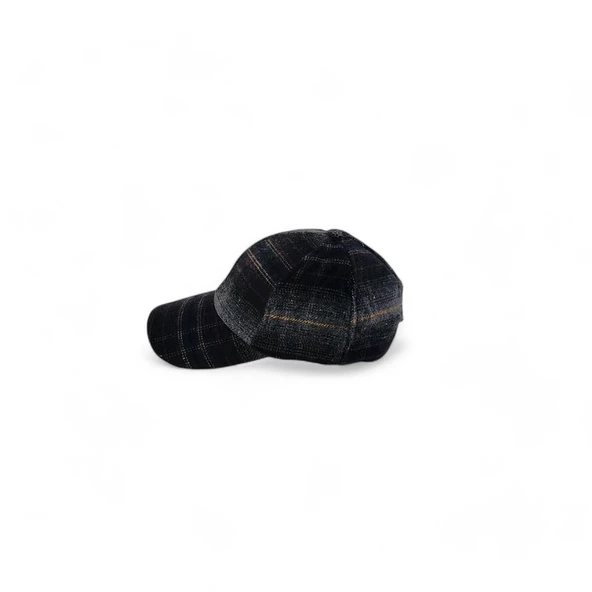 İskoç Tartan Desen Şapka Siyah ürün görseli 1