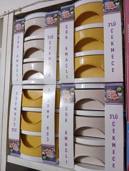 3 katlı organizer çekmeceli saklama kabı kutusu ürün görseli 1