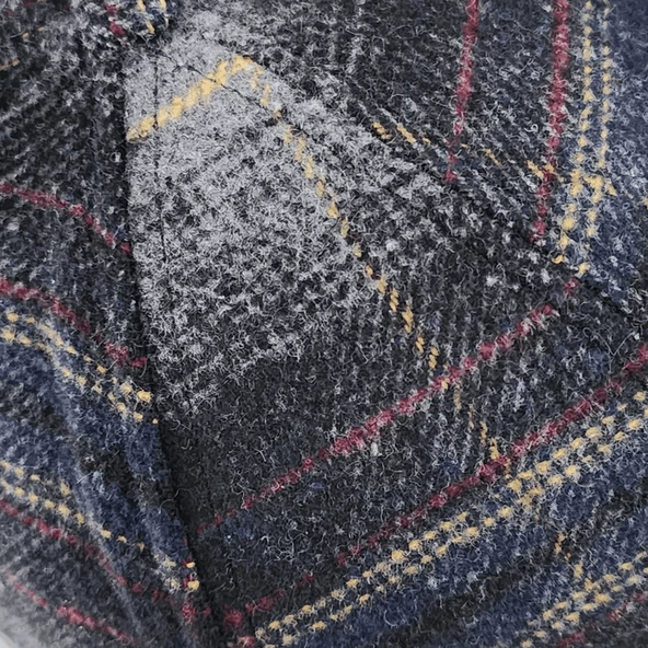 İskoç Tartan Desen Şapka Siyah - Resim 2