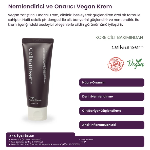 CELLEANSER Centella Içeren Nemlendirici ve Onarıcı Günlük Vegan Bakım Kremi ürün görseli 1