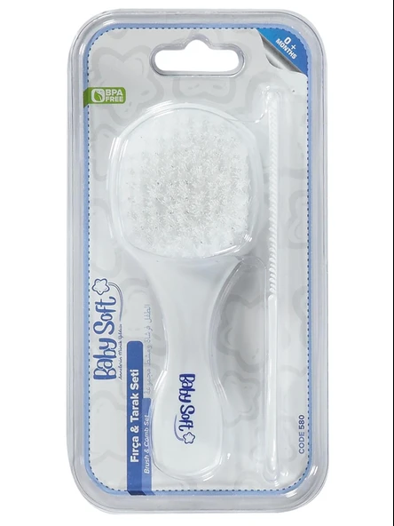 Baby Soft Fırça ve Tarak Seti Beyaz 580 ürün görseli 1