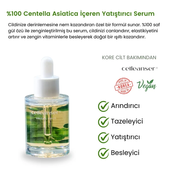CELLEANSER Centella Asiatica Içeren Bariyer Onarıcı, Nemlendirici, Yenileyici, Yatıştırıcı Yüz Serumu ürün görseli 1